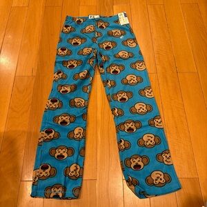 Blue Monkey Print Pajama Pants